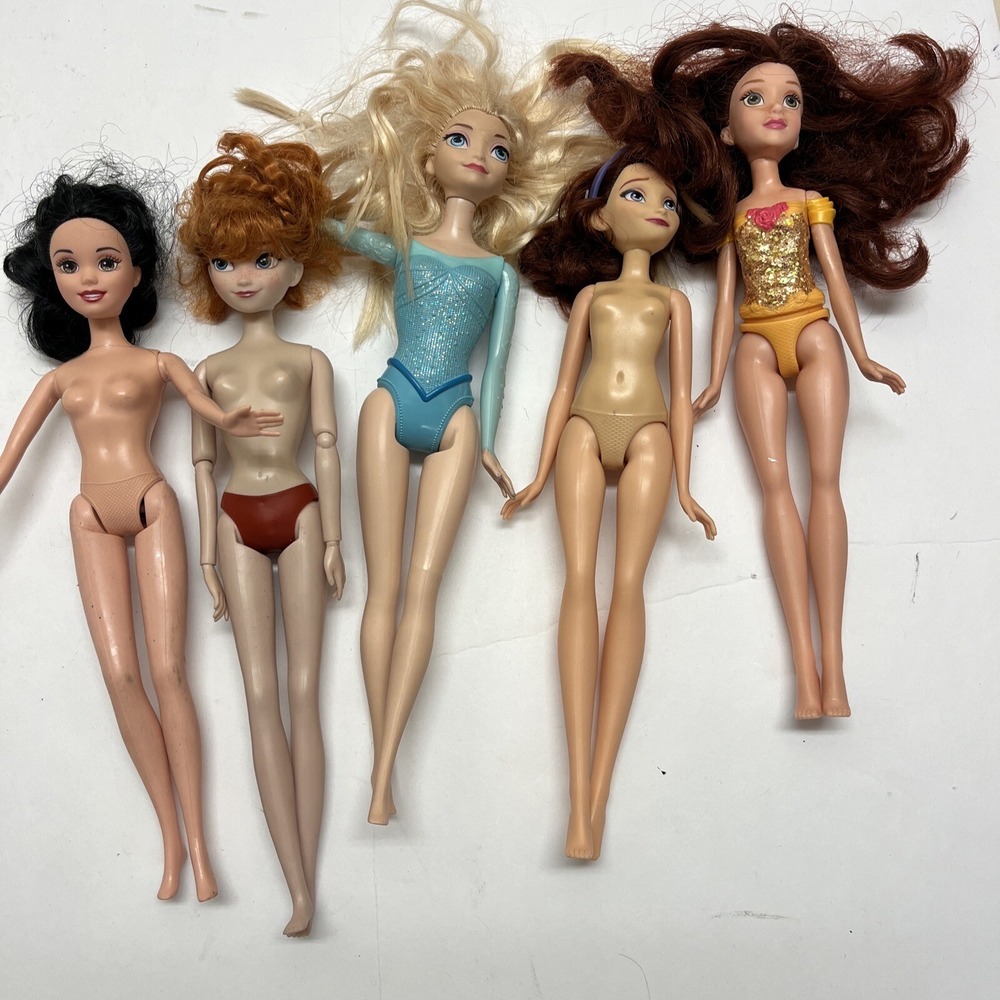 Lot 5 Disney Princess Dolls 12in Elsa Ariel Snow White Anna Ashlyn Hasbro Mattel